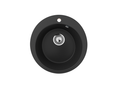 Кухонная мойка ULGRAN U-405 круглая с отверстием под смеситель-344 Ультра-чёрный