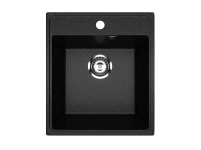 Кухонная мойка PR-М 425 односекционная с отверстием под смеситель-004 Черный оникс