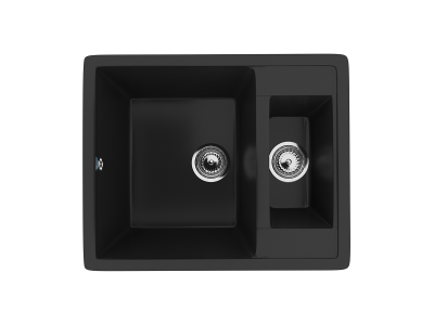 Кухонная мойка ULGRAN U-106 двухсекционная реверсивная-344 Ультра-чёрный