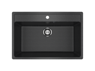 Кухонная мойка ULGRAN U-600 односекционная с отверстием под смеситель-308 Чёрный