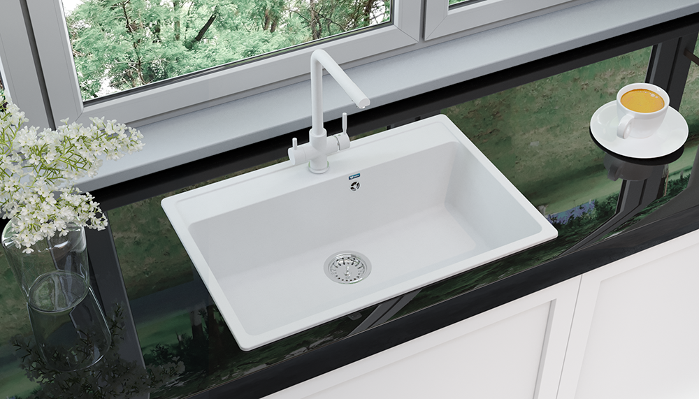 Кухонная мойка ULGRAN U-600 односекционная с отверстием под смеситель