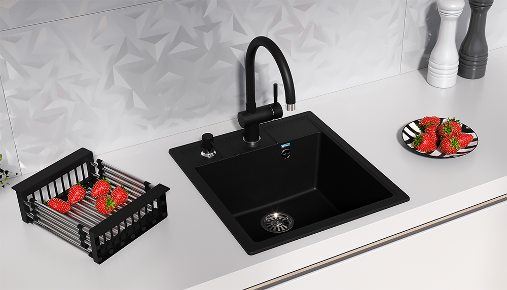 Кухонная мойка ULGRAN U-406 односекционная с отверстием под смеситель