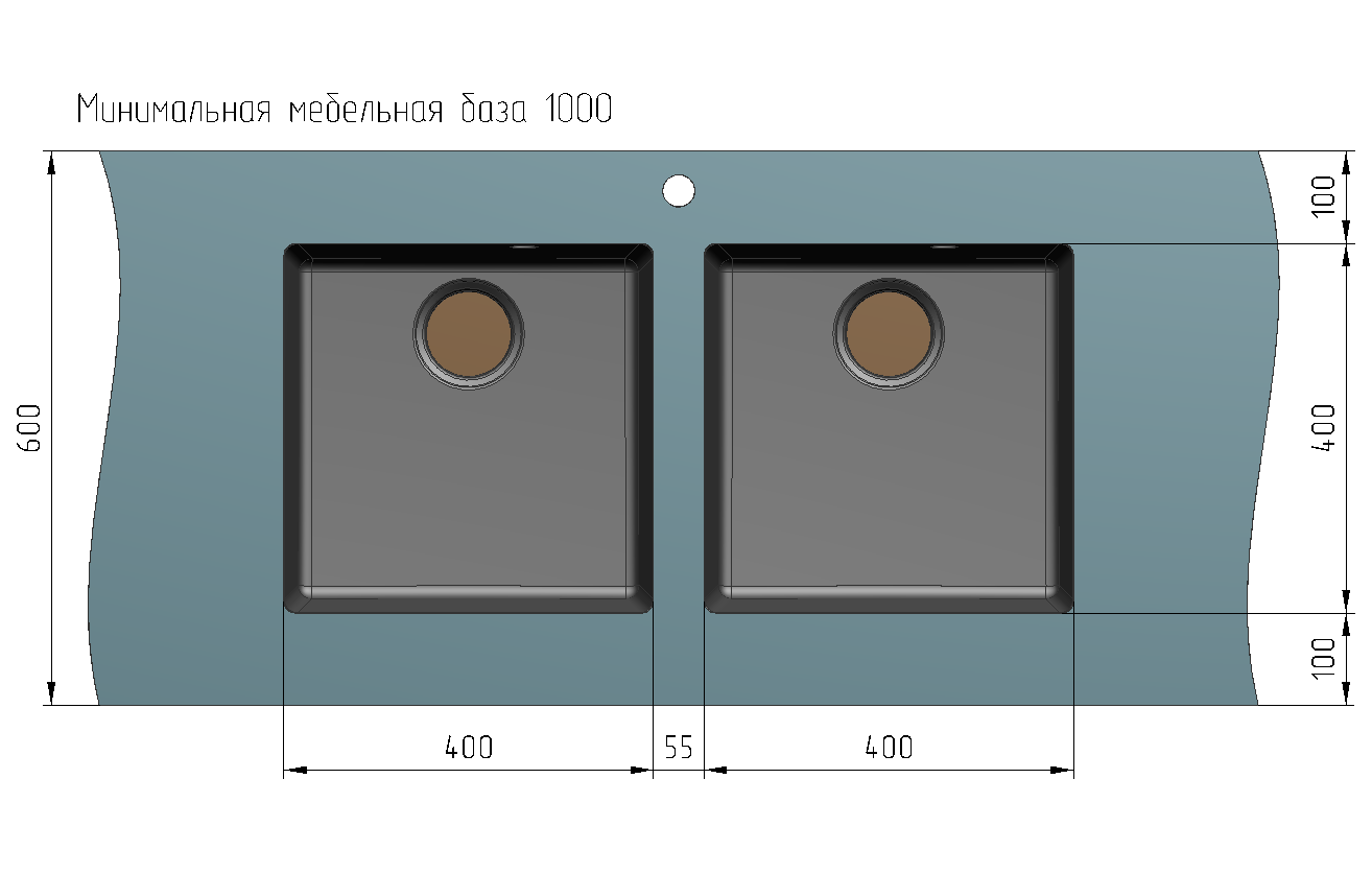 Кухонная мойка ULGRAN Quartz Underground 400 односекционная