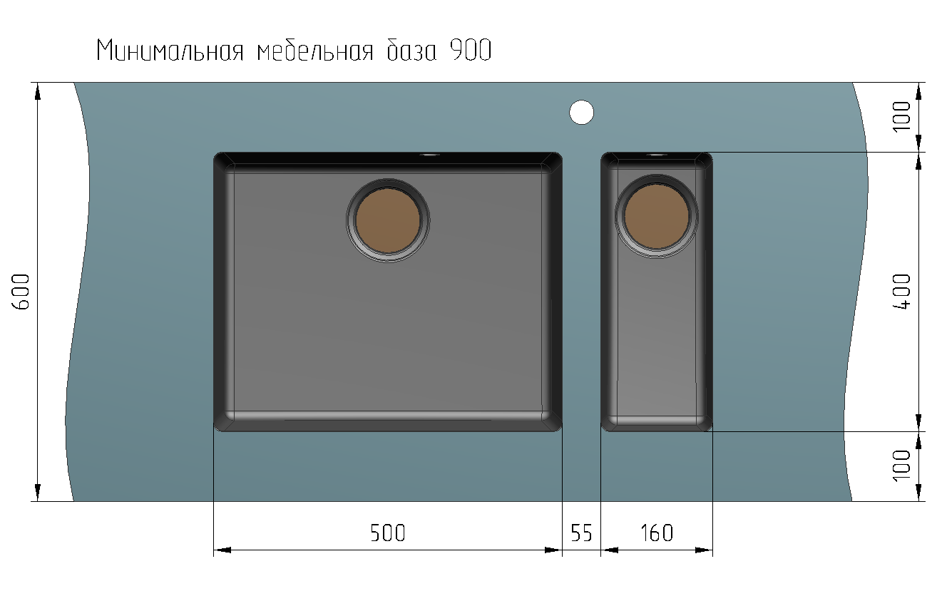 Кухонная мойка ULGRAN Quartz Underground 160 односекционная