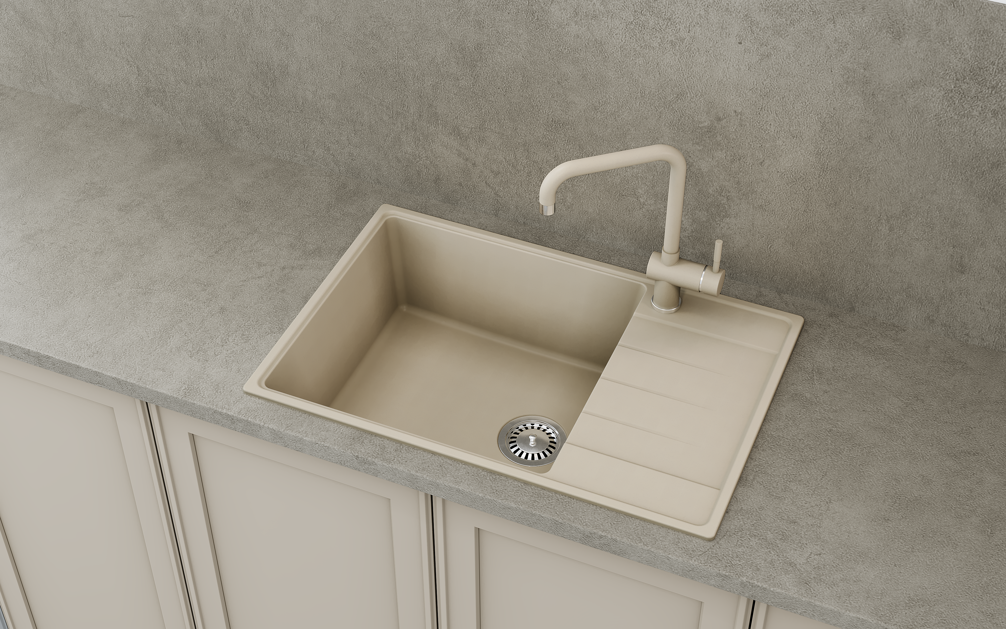 Смеситель ULGRAN Quartz UQ-023 однорычажный с высоким поворотным изливом