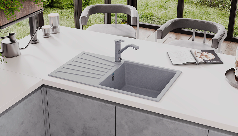 Кухонная мойка ULGRAN U-703 односекционная реверсивная