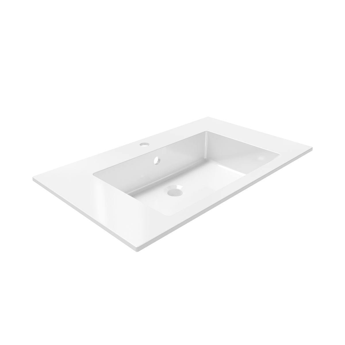 Раковина Paola Неро 800 глянцевая врезная с отверстием под смеситель