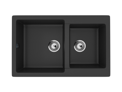 Кухонная мойка ULGRAN U-505 двухсекционная реверсивная-344 Ультра-чёрный