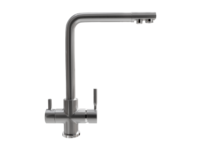 Смеситель ULGRAN US-016 с дополнительным краном для питьевой воды-001 Брашированная сталь