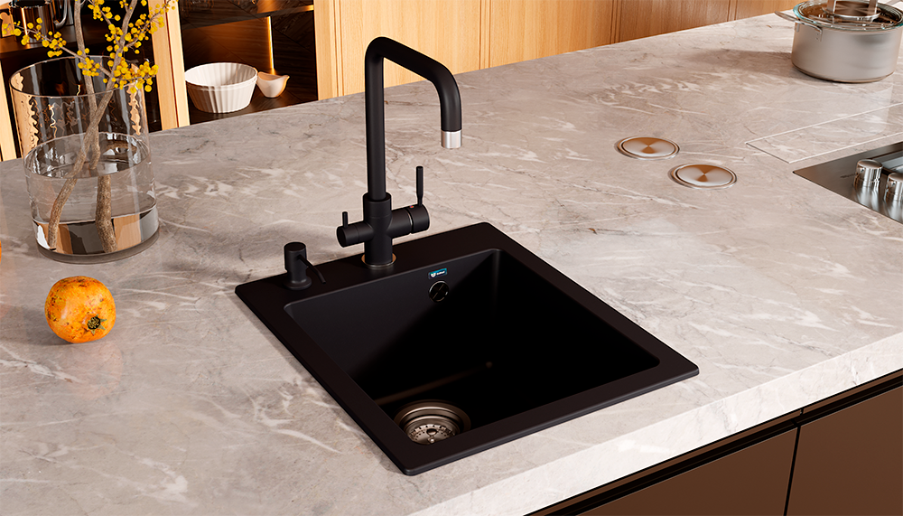 Кухонная мойка ULGRAN U-404 односекционная с отверстием под смеситель