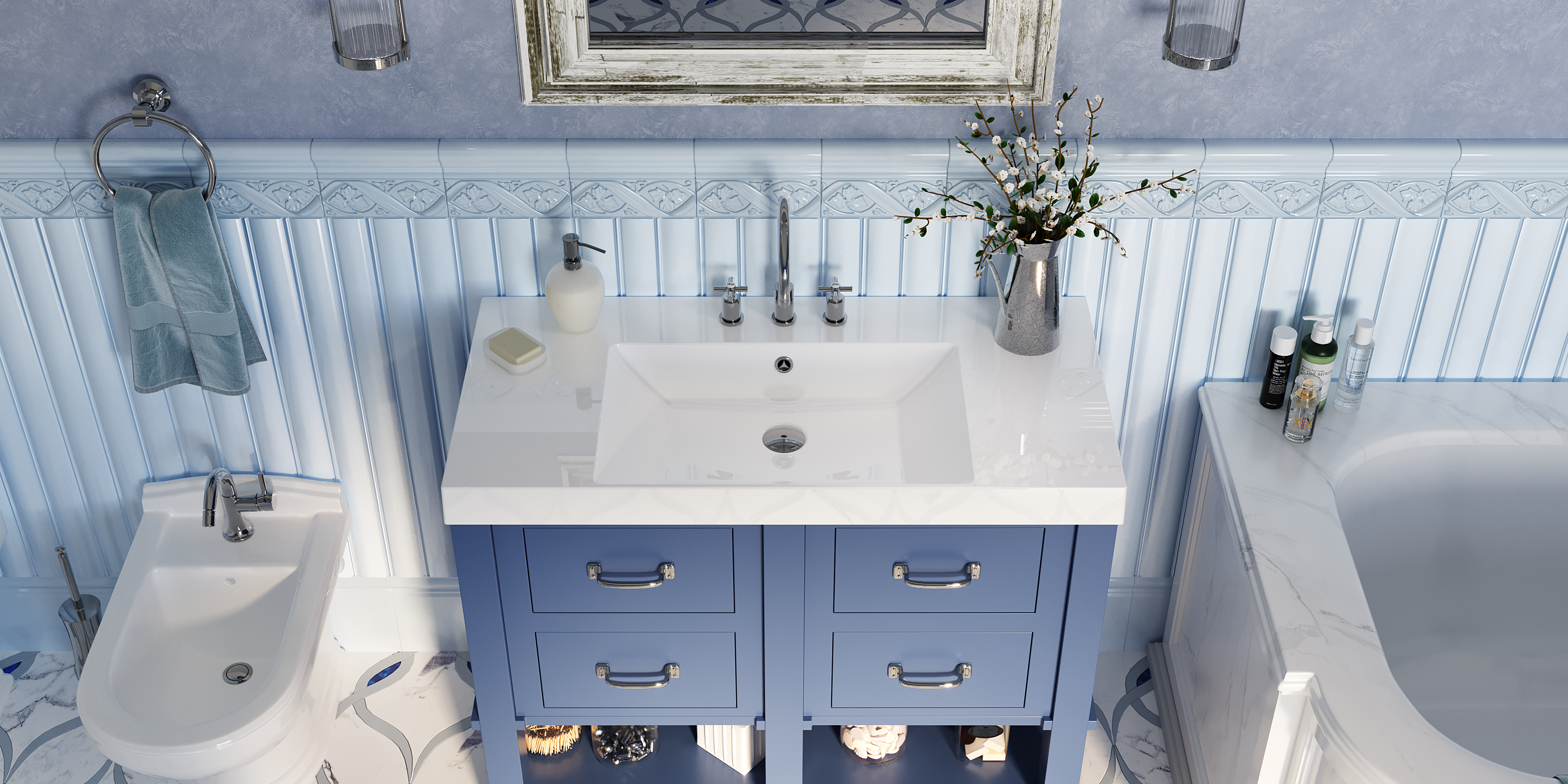 Раковина Paola Amaretto 1000 врезная с отверстием под смеситель